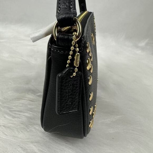 Coach Nolita 19 With Rivets Shoulder Bag In Leather/Gold/Black CAQ17 NWT - Picture 5 of 8